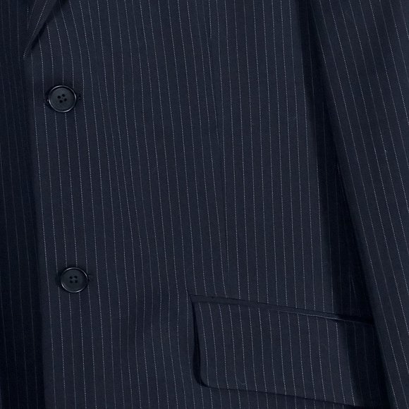 Calvin Klein Regular Fit 2pc. Navy Pinstripe Suit Men's Size Large/34x34 - Picture 4 of 13